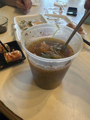 The soup we got instead of the pad woon sen we ordered.