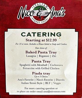 Catering Menu