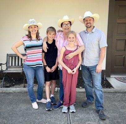 From left to right: Co-Owner, Ari; son Braden, Gradma & Founder & Co-Owner Lynn; daughter Kallye; Co-Owner & Broker Ken Walker