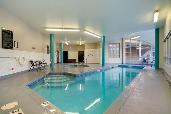 Indoor swimming pool and spa.