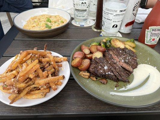 Truffle fries 10/10 Cast iron seared domestic wagyu pub steak