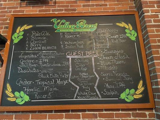 Beer menu