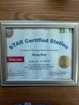 STAR Certified Test Only Station...they Smog all types of vehicles; including Diesel.