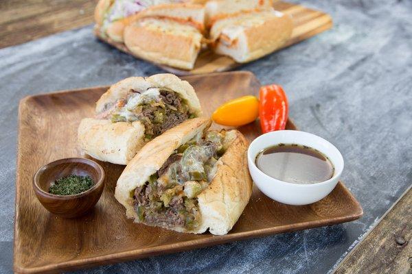 Italian Beef Hero with Giardinieras and Au Jus