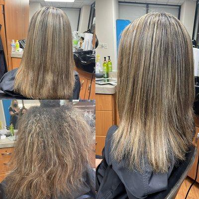 A Keratin Treatment before & after