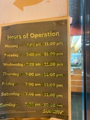 This is the store hours at the 11808 Hawthrone location.