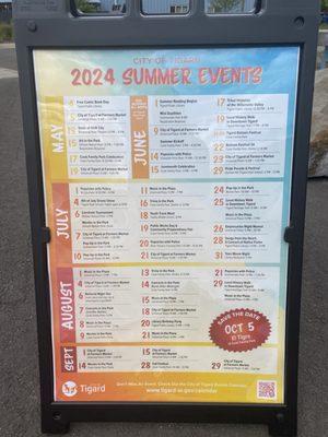 2024 summer event schedule