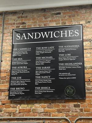 Sandwich Menu