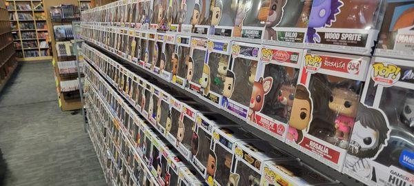 A few rows several deep of Funko Pops for the kids or collectors