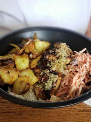 Jerk chicken bowl minus beans