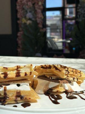 Smores Sticky Waffles