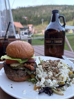 Tomboy burger with house salad