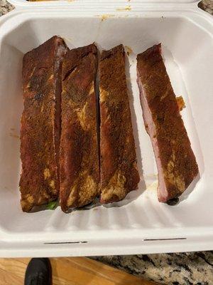 Front side of spare ribs