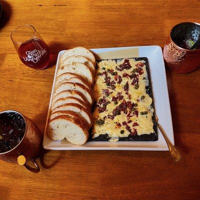 Butter board with delicious drinks!