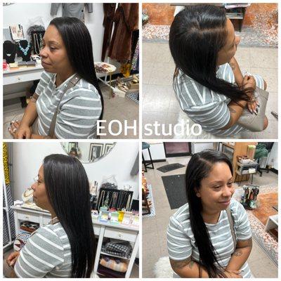 Amine full head weave 3 bundles natural look