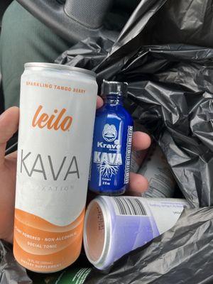 Leilo kava seltzer + kava extract shot with ZERO KRATOM.