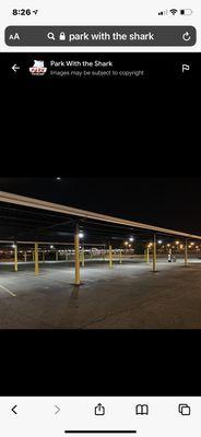 Covered parking at night before we opened.