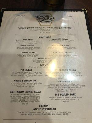 Food menu