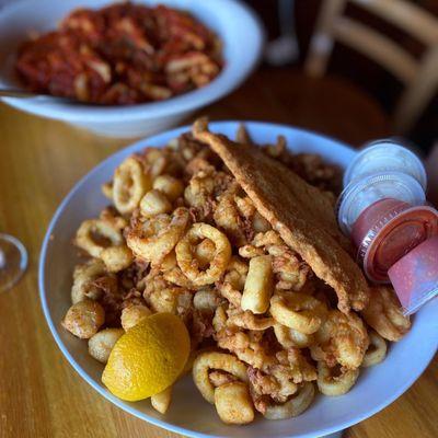 Fried seafood platter