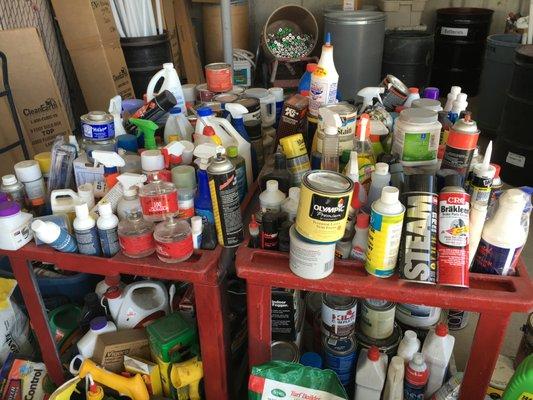 We take all of your household hazardous waste FOR FREE!  Trans-Jordan handles these chemicals specially to keep our groundwater safe.