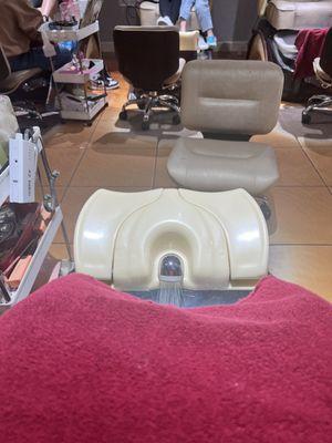 Seated at the pedicure