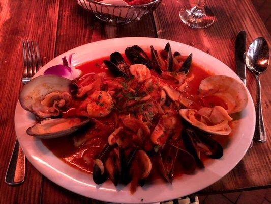 Branzino seafood plate