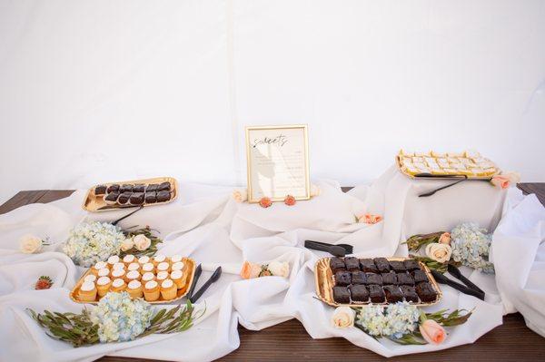 Our dessert table at the wedding reception