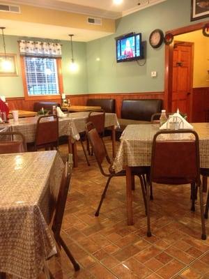 Nice country dining room with booths.