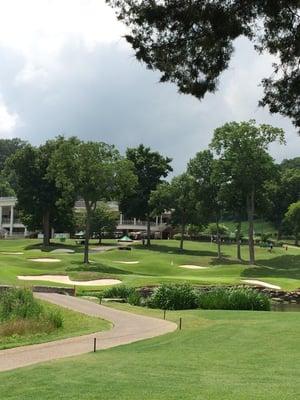 View of clubhouse from the fairway on #9