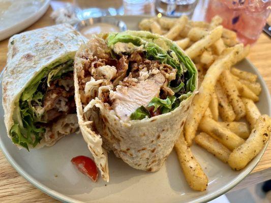 Chicken wrap with fried chicken