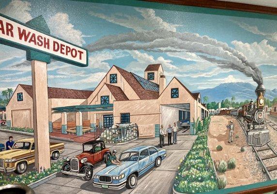 Mural inside Car Wash Depot