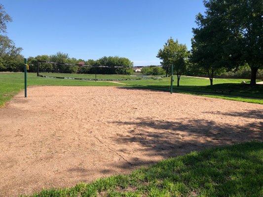 Sandy volleyball court