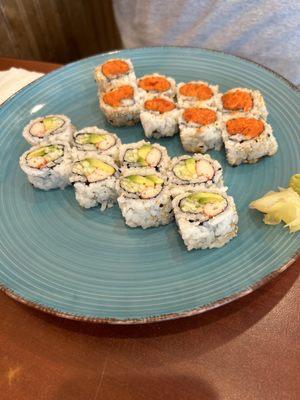 California Roll and Spicy Tuna Roll