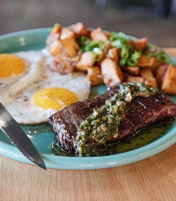 Wagyu Skirt Steak and Eggs