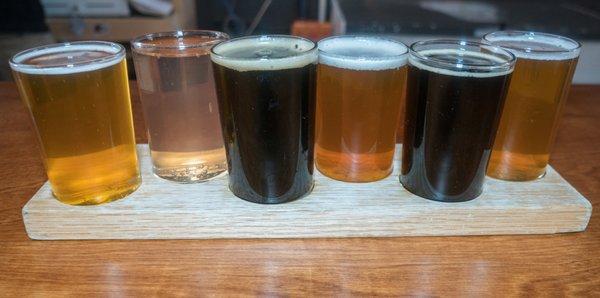 Anarchy Brewing Company.  Our flight of six beers.