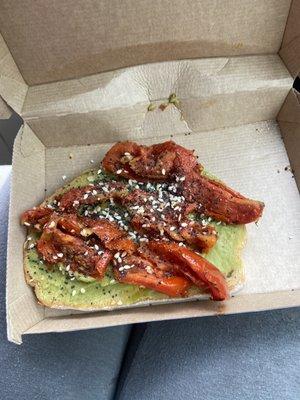 Avocado toast with roasted tomatoes