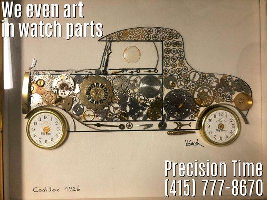 Art made out of watch parts