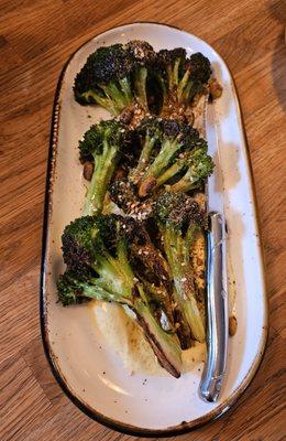 Charred broccoli ready to make you happy