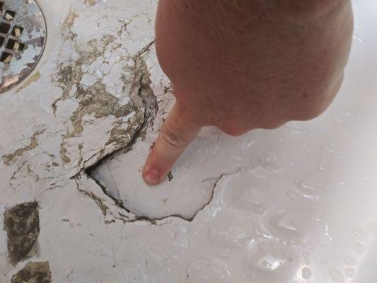 Broken shower insert