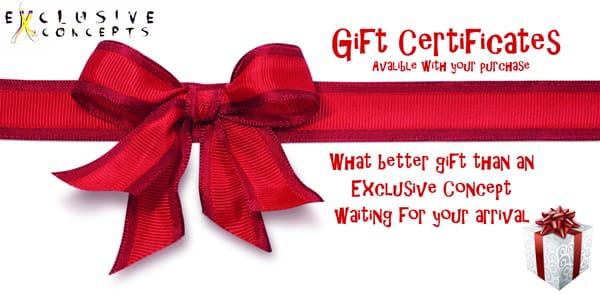 Want to surprise your loved one ? Gift certificates available with your purchase.