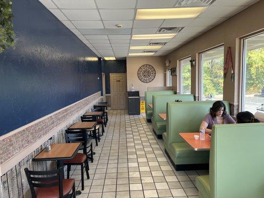 Clean and well-lit dining area.