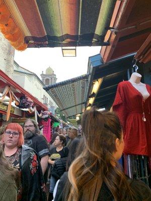 The Outdoor Shopping Booths.  A Free Event  Dia De Los Muertos ( Day of the Dead) November 1, 2019 in DTLA on Olivera Street