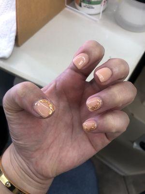 Full set with color powder and a gold design