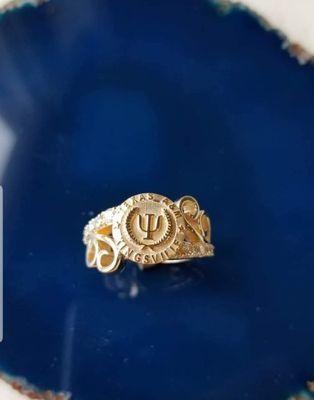 Customers gold and diamonds used for their daughters graduation ring.