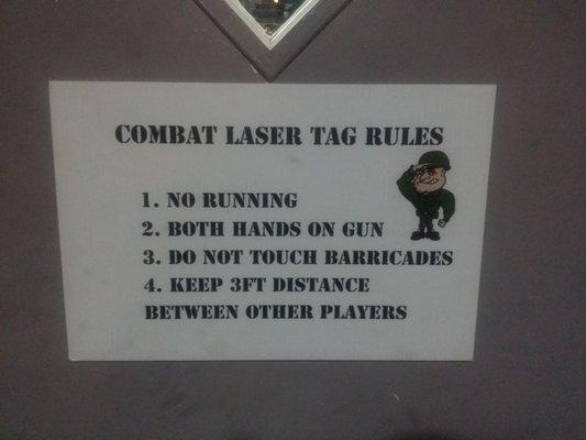 Do not break the laser tag rules or ou will be sold as  paintball  target slaves.