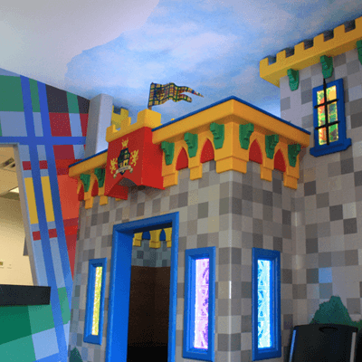 Our waiting room castle play area.