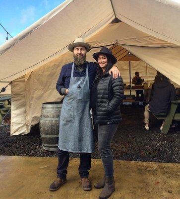 Mona & Jaret Foster of Tournant in Portland, on site to shuck oysters for a special event.