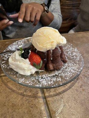 Warm Chocolate Lava Cake with Vanilla Bean Ice Cream