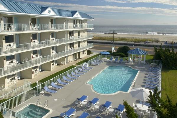 Sweeping ocean views are just part of the package at the Sea Crest Inn, Cape May