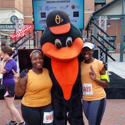 The Oriole bird was out and about at #CaseyCares5K.